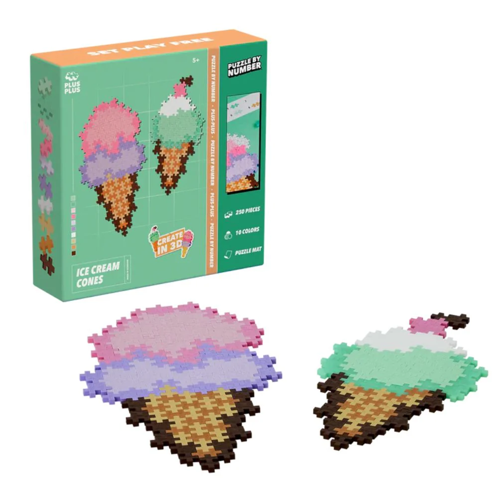 Plus Plus Puzzle By Numbers - Ice Cream Cones - Image 2