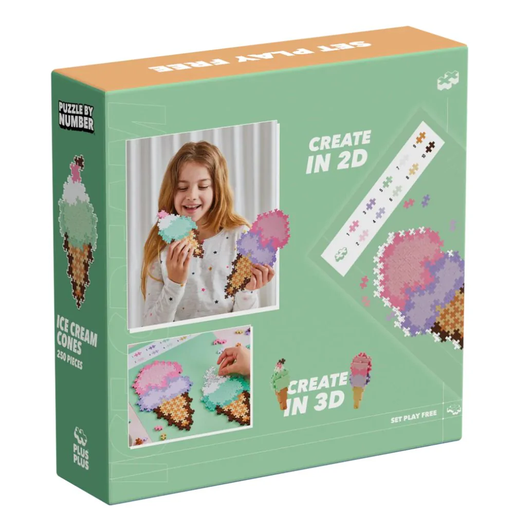 Plus Plus Puzzle By Numbers - Ice Cream Cones - Image 9