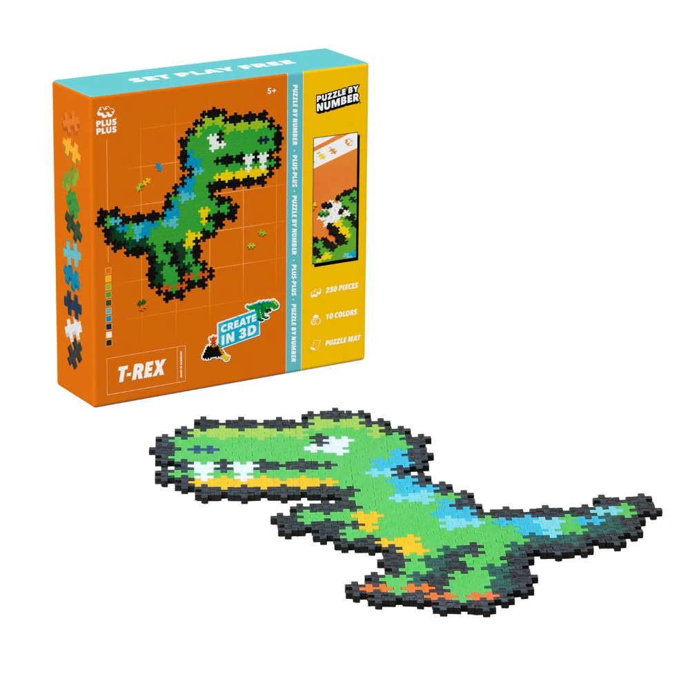 Plus Plus - Puzzle By Numbers - T-Rex - Image 3