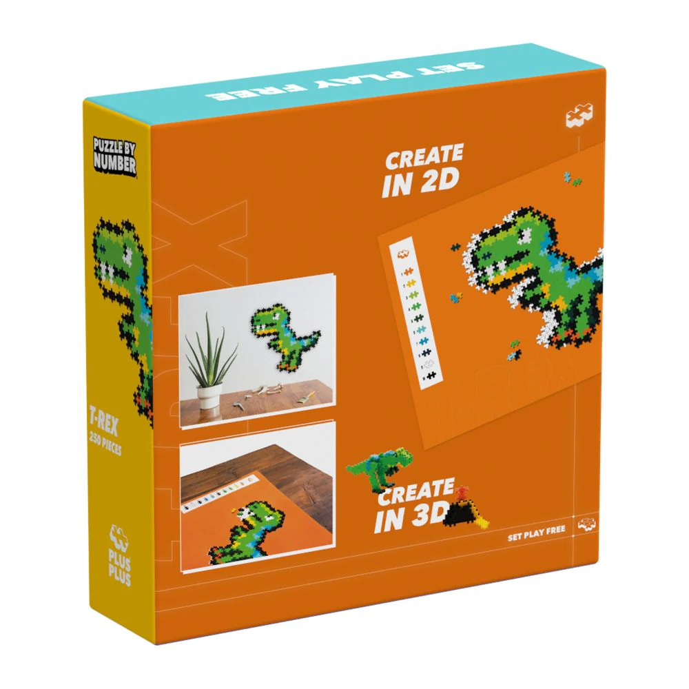 Plus Plus - Puzzle By Numbers - T-Rex - Image 7
