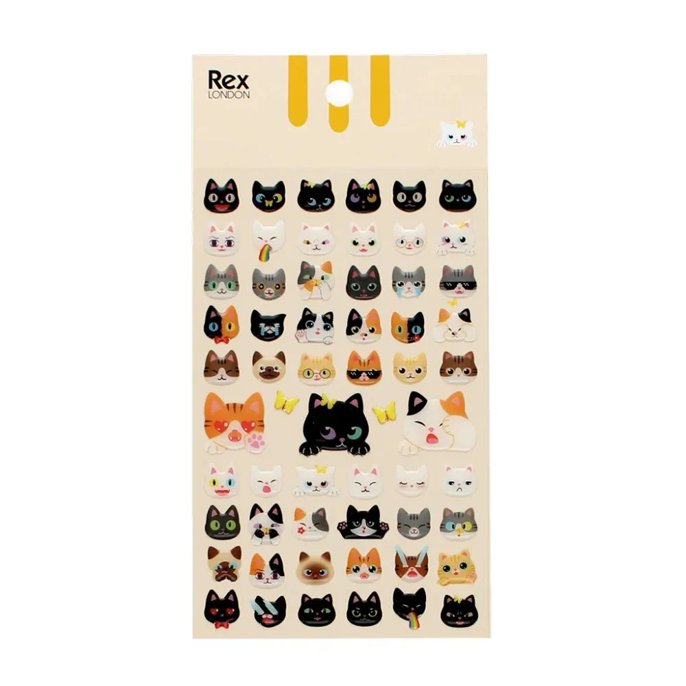 Rex London 3D Puffy Stickers - Quirky Cats - Image 2