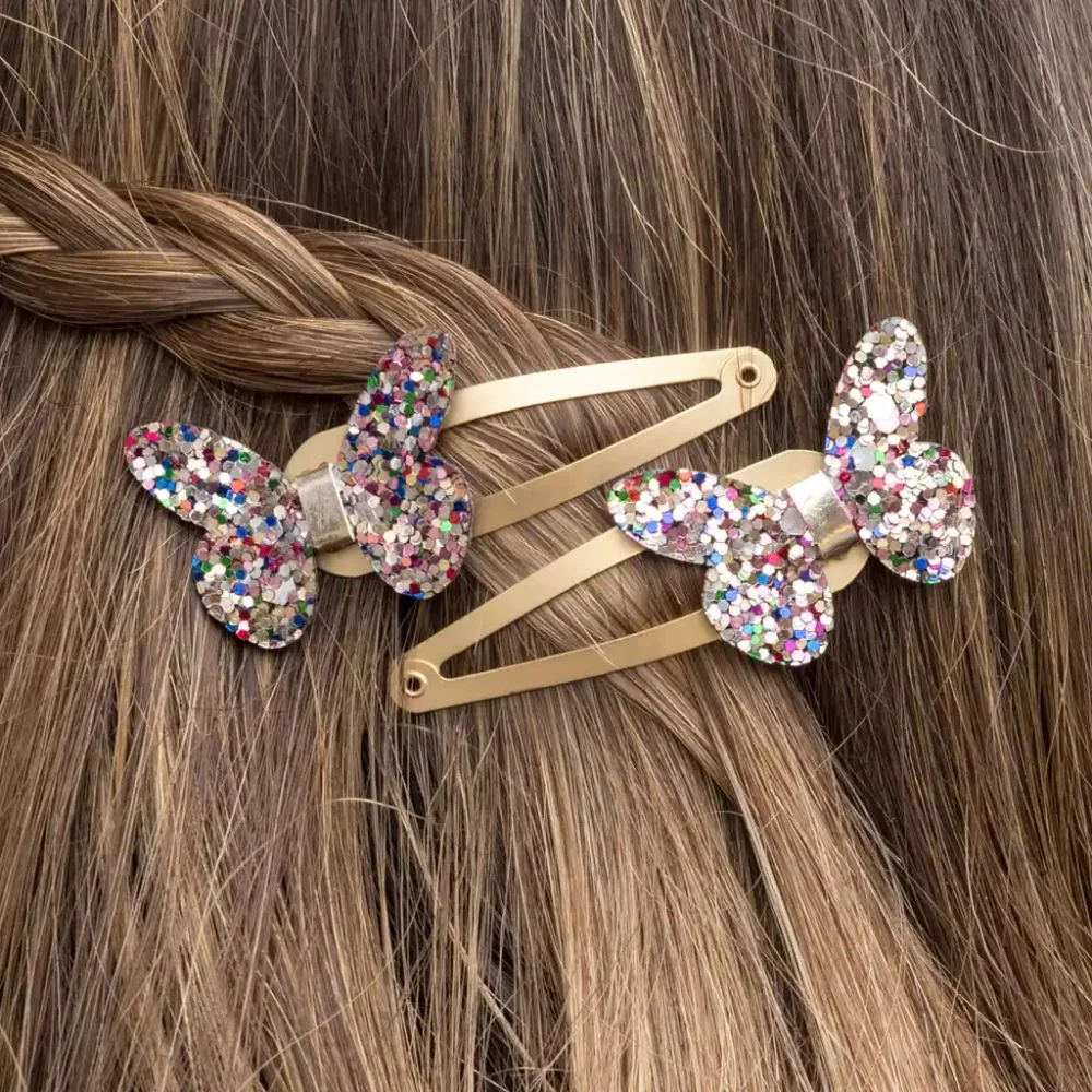 Rex London Fairies In The Garden Glitter Butterfly Hair Clips - Image 2