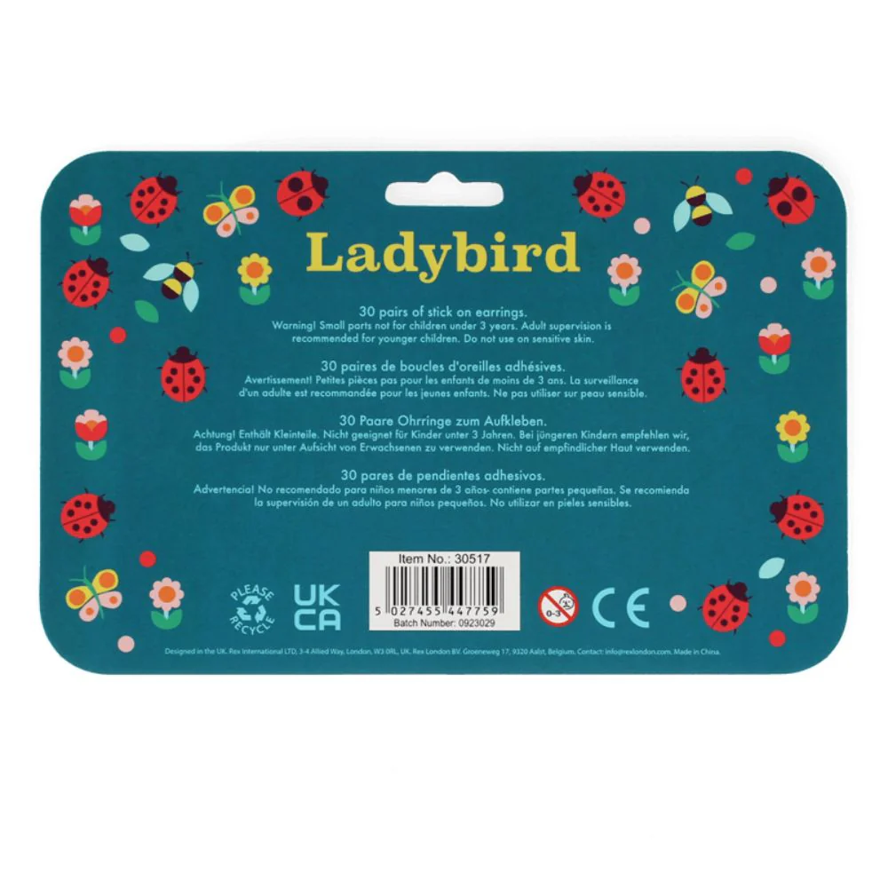 Rex London Ladybird Stick On Earrings - Image 4