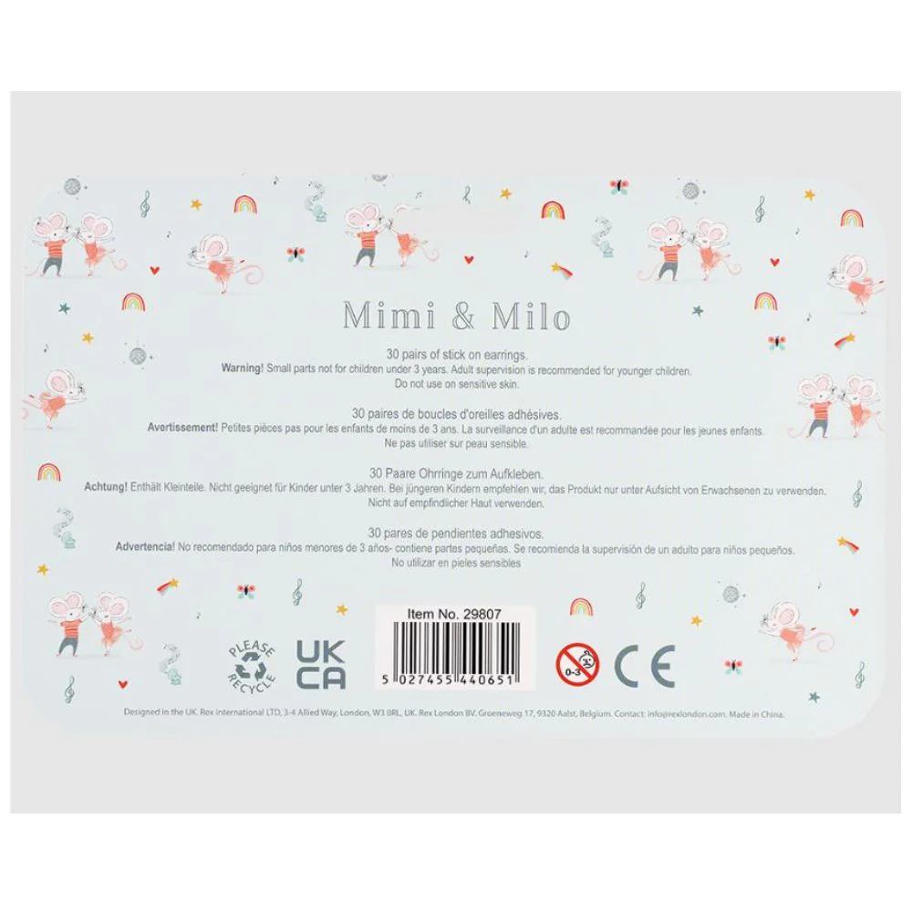 Rex London Mimi & Milo Stick On Earrings - Image 3