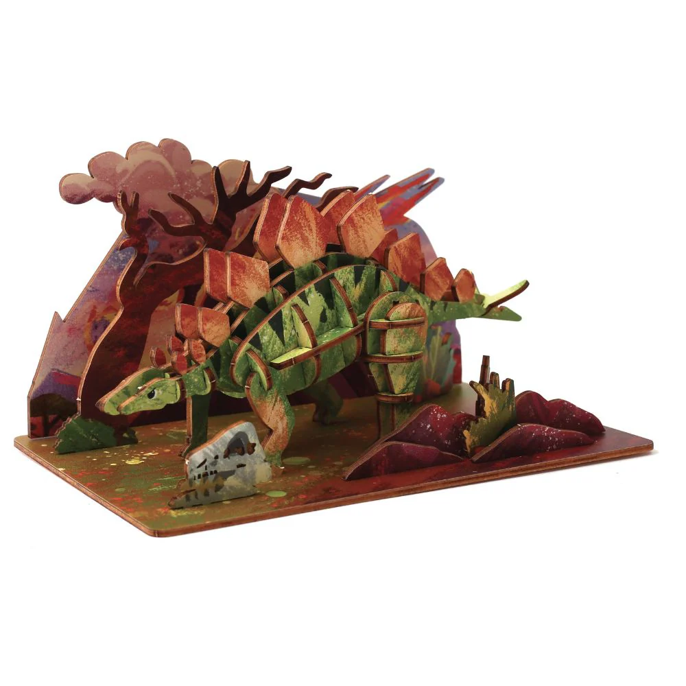 Dinosaur Wooden 3D Model - Stegosaurus - Image 5