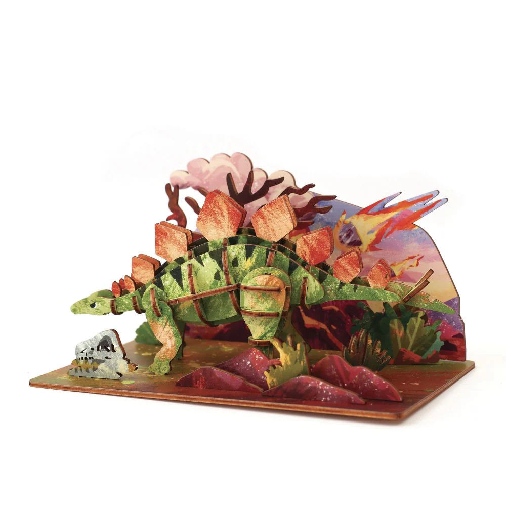 Dinosaur Wooden 3D Model - Stegosaurus - Image 6