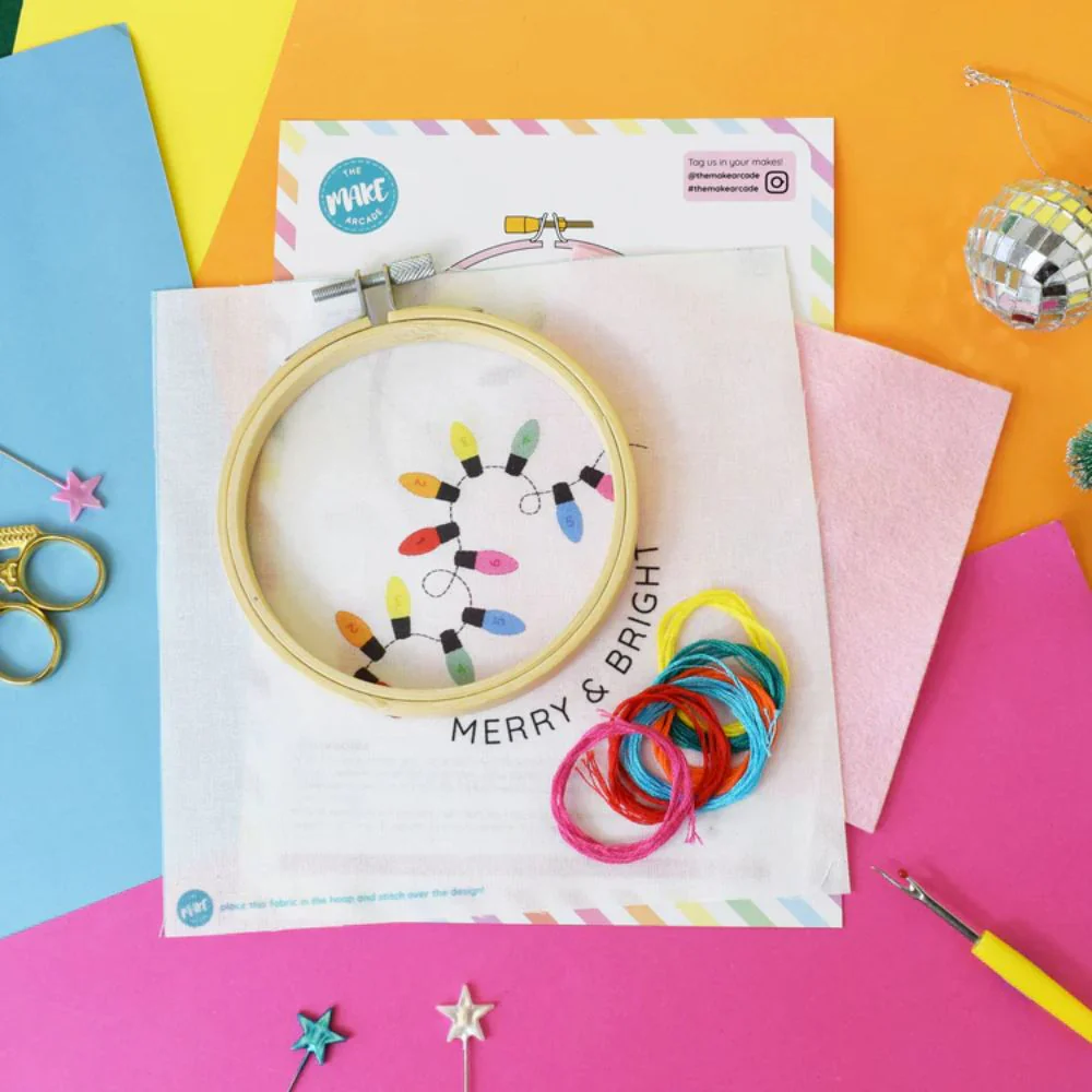 The Make Arcade Christmas Lights Embroidery Kit - Image 3