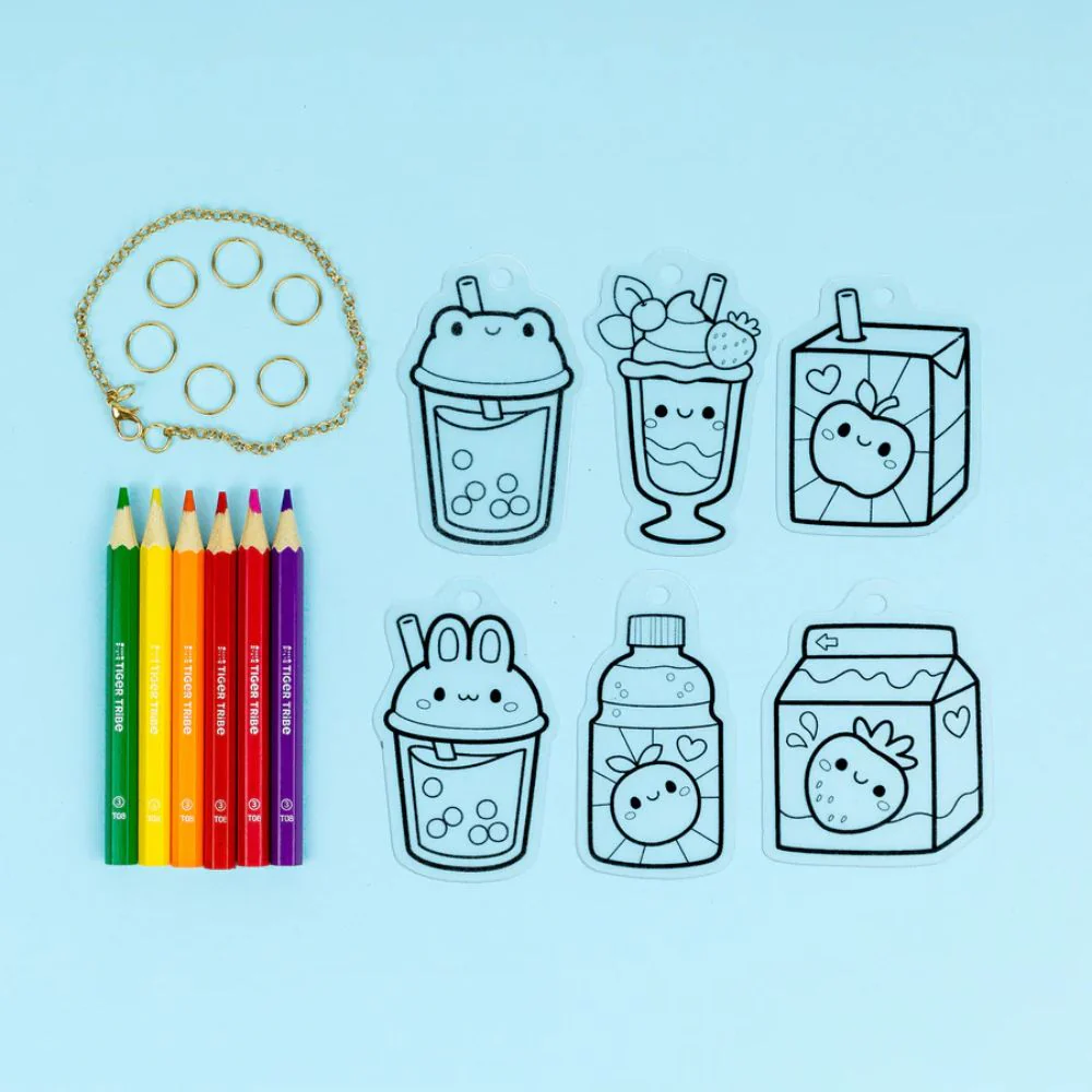 Tiger Tribe Shrinkorama - Charm Bracelet - Kawaii Drinks - Image 6