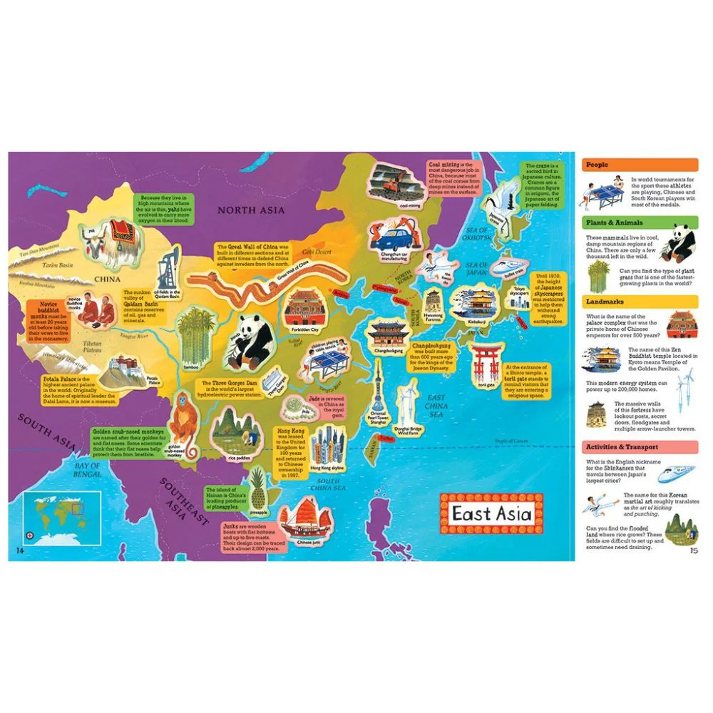 World Atlas Map & Sticker Book - Image 3