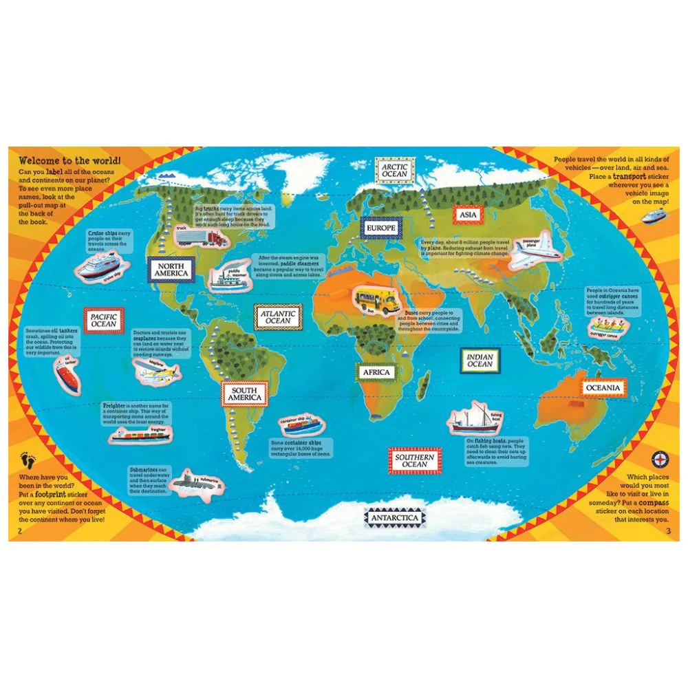 World Atlas Map & Sticker Book - Image 4