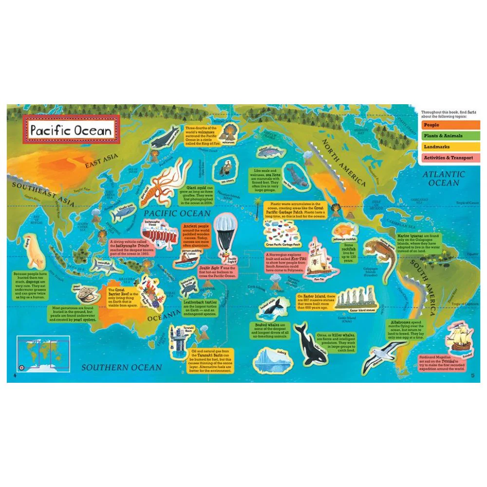 World Atlas Map & Sticker Book - Image 5